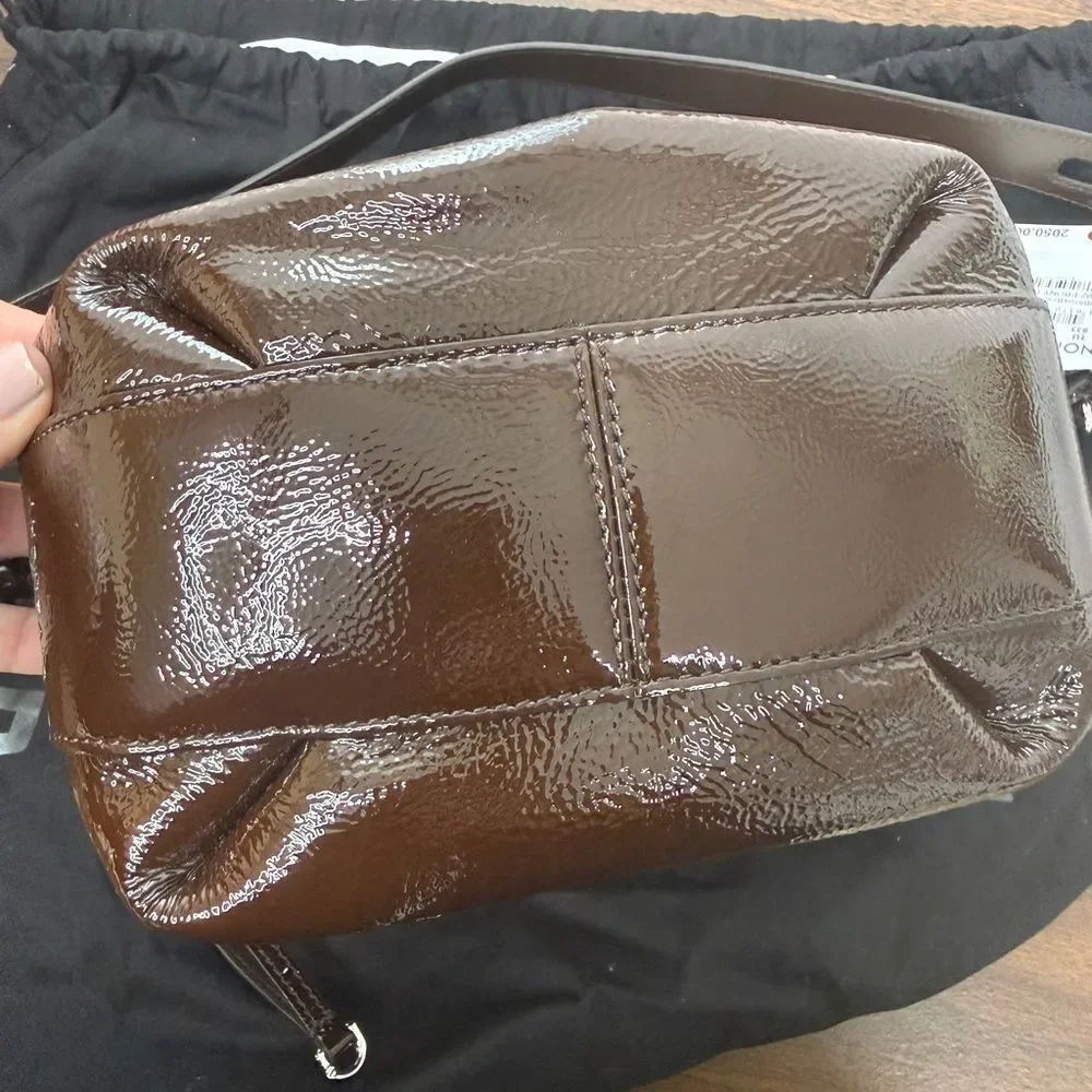 Givenchy Small Pumpkin Drawstring Leather Bucket Bag in Ebony NWT